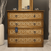 Hand Carved Solid Hard Wood Dresser Chest of Drawers D10